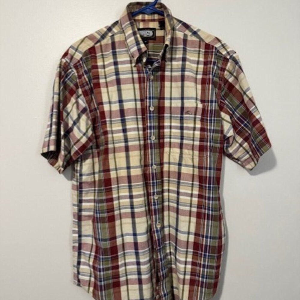 USED Men's Resistol Rode Gear Short Sleeve Button Down Shirt Color Multi Size M